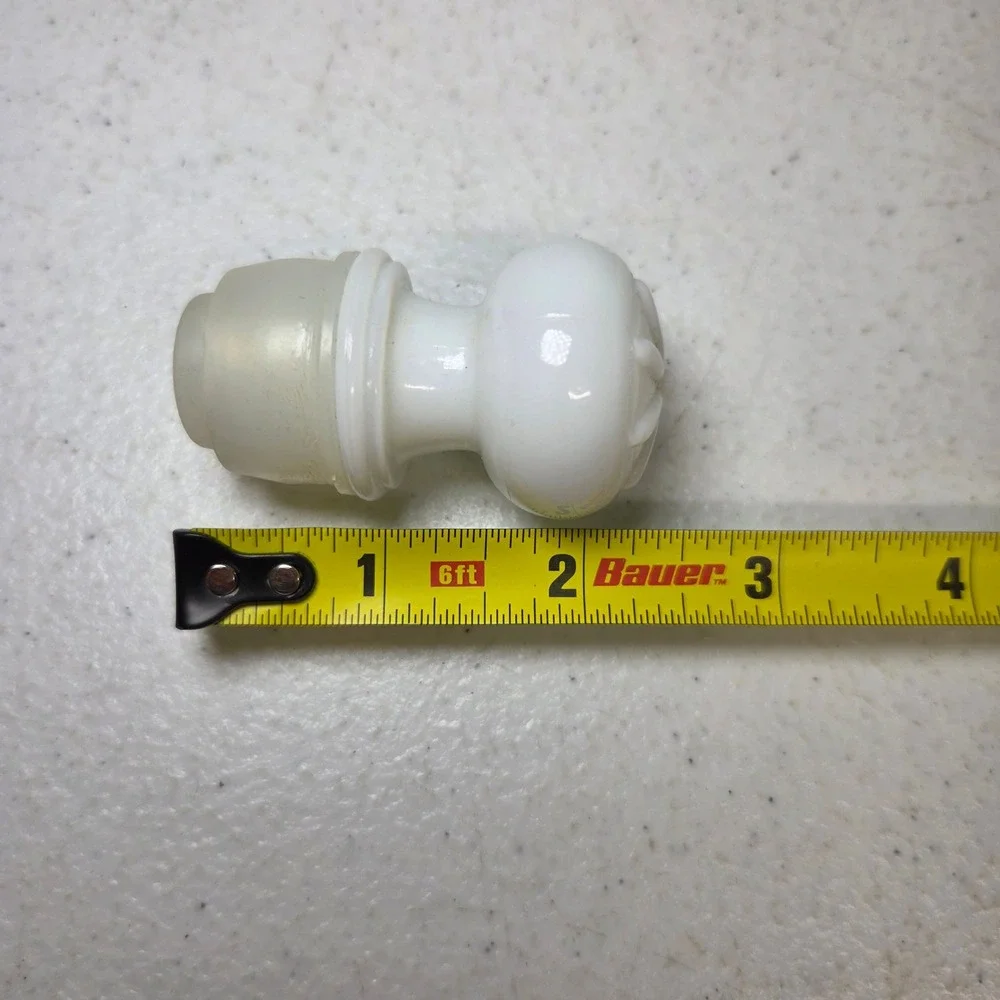 Vintage White Milk Glass Bottle Stopper Floral Daisy Embossed Top Replacement